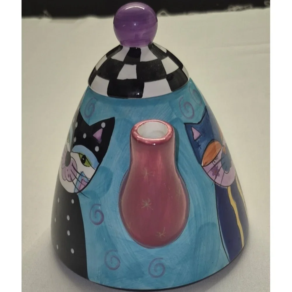 VTG‎ Collectible Milson & Louis Ceramic hand painted teapot whimsical cat art
